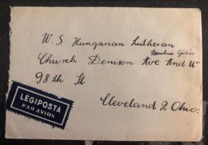 1947 Mako Hungary Lutheran Church Missionary Cover To Cleveland OH USA