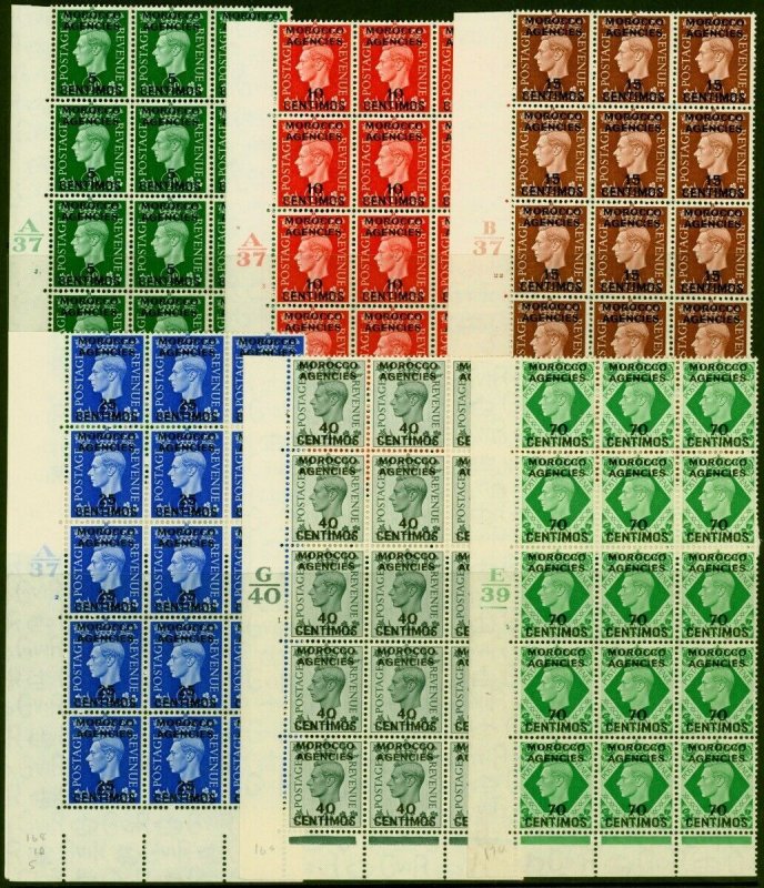 Morocco Agencies 1939-40 Set of 6 to 70c SG165-170 in V.F MNH Control Corner ... 