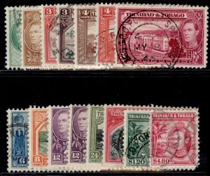 TRINIDAD & TOBAGO GVI SG246-256, complete set, FINE USED. Cat £60.