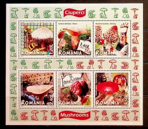 ROMANIA Sc 5017a NH SOUVENIR SHEET OF 2008 - MUSHROOMS