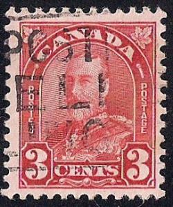 Canada #167 3 cent LOGO CANCEL King George 5 Stamp used F-VF