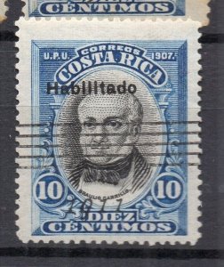 Costa Rica 1907 Early Issue Fine Used 10c. Optd NW-231938