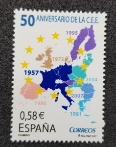 *FREE SHIP Spain 50th Anniversary Of E.E.C 2007 European Union Map (stamp) MNH