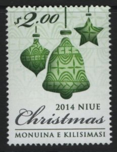Niue 2014 MNH Sc 914 $2 Green Christmas ornaments
