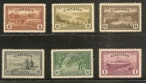 Canada  268-73 Mint OG 1946 Definitives CV $81.50