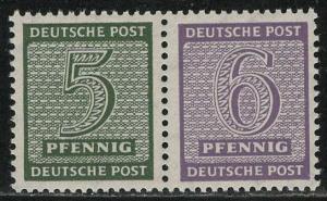 GDR West Saxony Scott # 14N3, 14N4, mint nh, se-tenant, Mi # WZd14