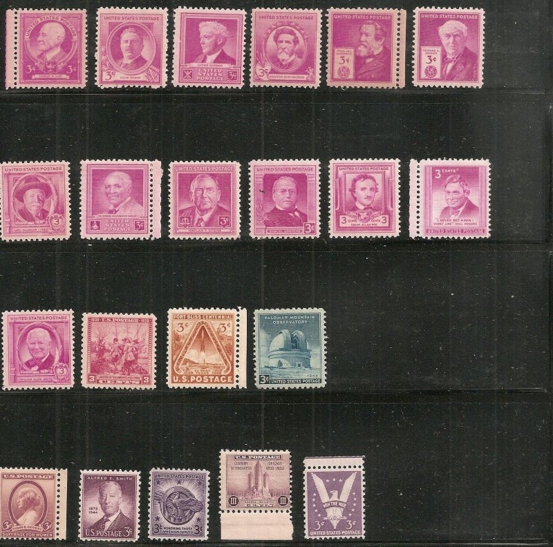 USA  MNH Lot of 3-6 cent singles