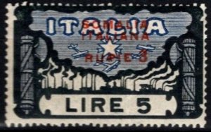 1923 Somalia Sassone #- 54 Rupie Ovp't. 5 Lire March on Rome Issue Octob...