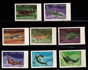 Unified Viet Nam Scott 1070-1077 Imperforate Fish set NGAI