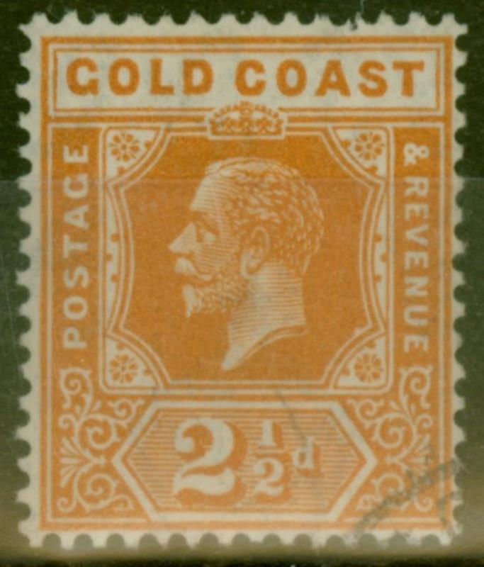 Or côte 1922 2 1/2d jaune-orange SG90 V. F.U