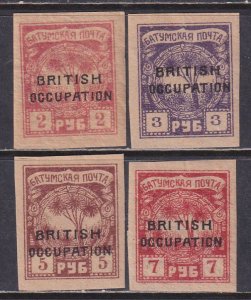 Batum Russia 1919 Sc 17-20 British Occupation Overprint Stamp MH