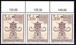 Austria Scott # 897, mint nh, strip of 3