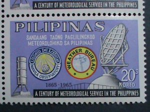 ​PHILIPPINES-1965-SC# 922-4 CENTENARY OF METEOROLOGICAL SERVICE-MNH BLOCKS-VF