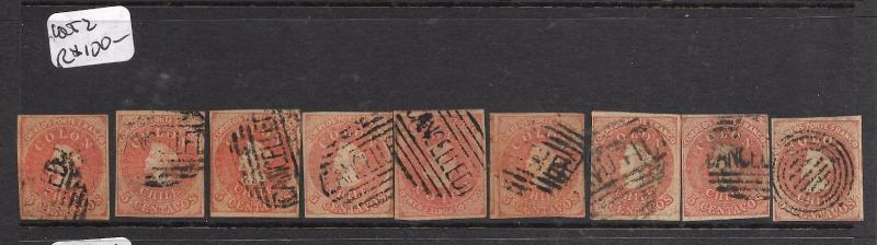 CHILE (PP2003B) COLUMBUS  5C  ESTANCO LOT OF 9-4 MARGIN COPIES  VFU   LOT 2