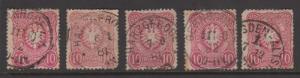 Germany Sc#39 Used x 5 Copies Postmark Interest