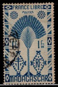 Madagascar Malagasy Scott 247 Used Traveler's Palm tree 1943