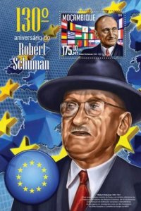 Mozambique 2016 ROBERT SCHUMAN European Parliament s/s Perforated Mint (NH)