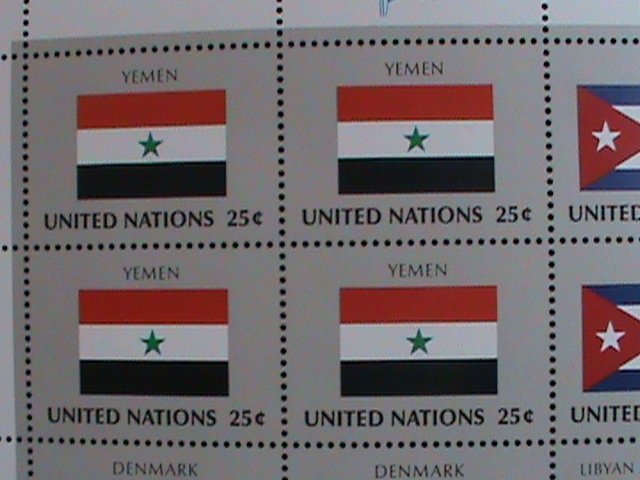 ​UNITED NATION-1988 SC#532-535 U. N. FLAGS SERIES MNH FULL SHEET- VERY FINE