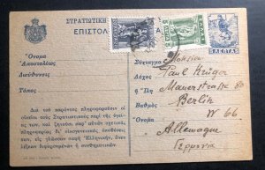 1921 Serres Greece Stationery Military Postcard Cover To Berlin Germany