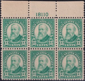 #622 Mint NH, VF, Plate number block of 6 (CV $300) (CV $19 - ID42523) - Jose...