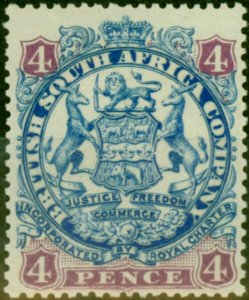 Rhodesia 1896 4d Blue & Mauve SG44a Fine & Fresh LMM