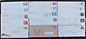 US Stamped Envelope Collection Used Lot of 15 Large Covers 4 x 9 1/2  ENTIRE