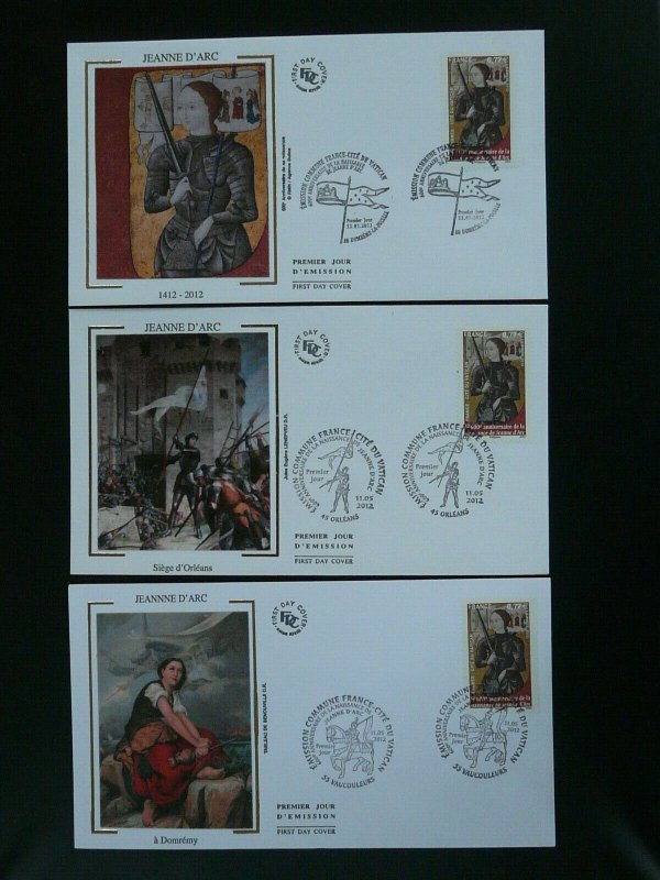 medieval history Joan of Arch Middle Age set of 3 FDC 100787