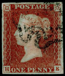 SG8, 1d red-brown PLATE 19, FINE USED. Cat £70. 4 MARGINS. HE 