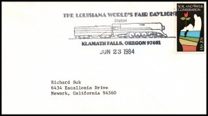 US Louisiana World's Fair Daylight Klamath Falls,OR 1984 Cancel Cover