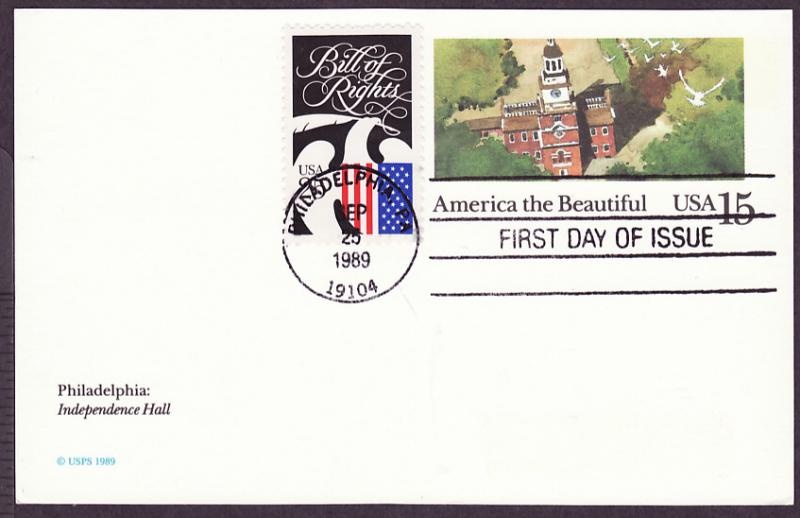 UX135 Independence Hall uncacheted FDC
