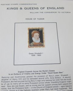 Barbuda kings and Queens of England on page