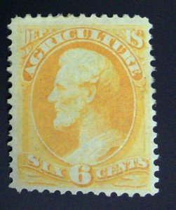 Scott #O4 - F - 6c Yellow - Agriculture - Part OG - 1873