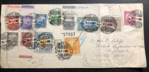 1949 Cartagena Colombia Colorful Registered Cover To Chaquicate Chile