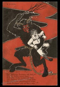 Austria 1898 Classic Krampus Devil Christmas Card USED 95259