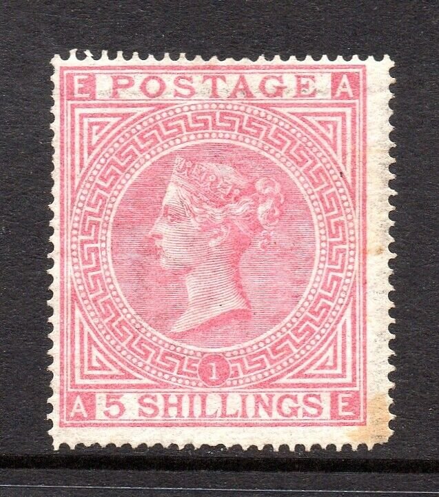 GB QV SG126/SG127 5/- Rose Plate 1 Mint Hinged Cat £11,000