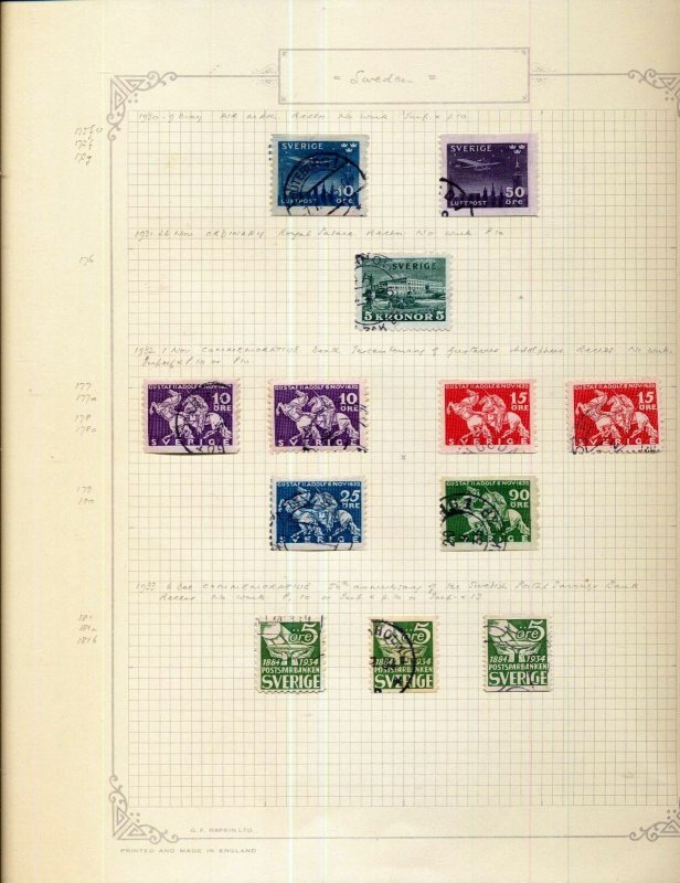 SWEDEN 1924/39 M&U on Pages (Apprx 85+ Items) (Gar 644