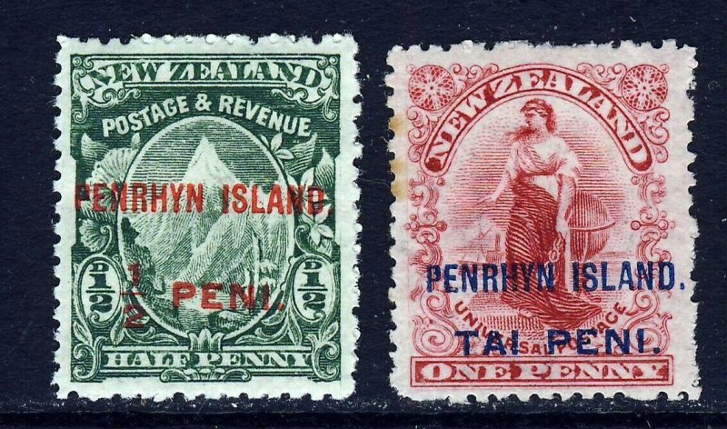 PENRHYN  ISLAND 1902 Overprinted ½d. & 1d. of New Zealand P.14 SG 9 & SG 10 MINT