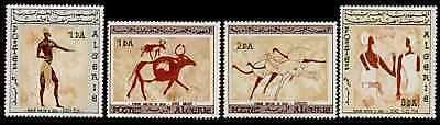 Algeria 344-7 MNH Art, Wall Paintings, Birds, Animals, Ostrich, Bulls