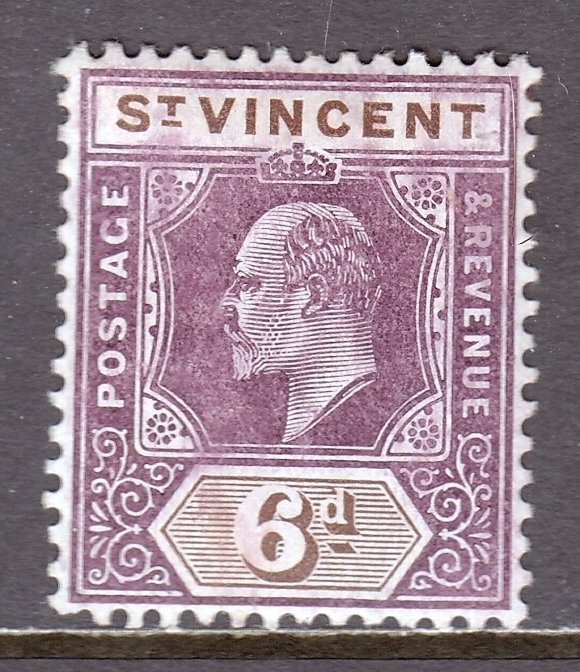 St. Vincent - Scott #85 - MH - Some toning, sm. crease, markings/rev. - SCV $19