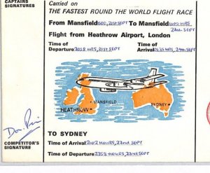 GB Notts Air Mail Cover FASTEST ROUND WORLD FLIGHT RACE *Signed* 1972 Pilot MJ39