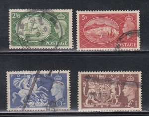 Great Britain # 286-289, Used Complete Set, 1/2 Cat.