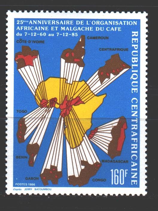 Central African Republic. 1986. 1233. Coffee Maker Organization. MNH.