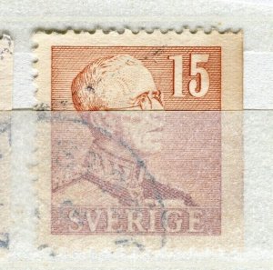 SWEDEN; 1939 early Gustav definitive issue fine used 15ore. value