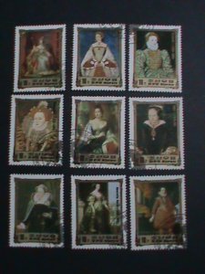 ​KOREA AIRMAIL STAMP-1984-FAMOUS BRITISH MONARCHS PAINTINGS LARGE CTO STAMP #1