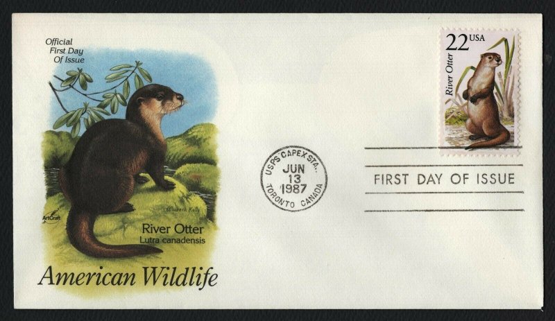 #2314 22c River Otter, Art Craft FDC **ANY 5=FREE SHIPPING**
