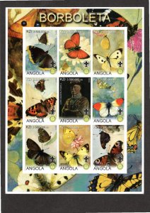 Angola MNH Cinderella Baden Powell, Butterflies, World Scout and Rotary Emblems