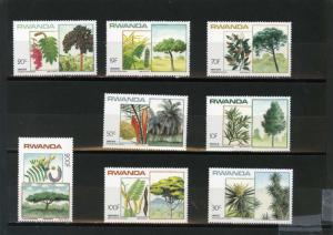 RWANDA 1983 FLORA/TREES SET OF 8 STAMPS MNH