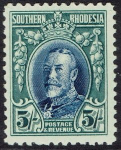 SOUTHERN RHODESIA 1931 KGV FIELD MARSHALL 5/-