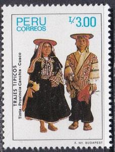 1986 Peru Scott 890 Canchis Province Folk Costumes MNH