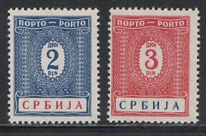 Serbia # 2NJ10-11, German Occupation Stamps, Mint Hinged, 1/3 Cat.